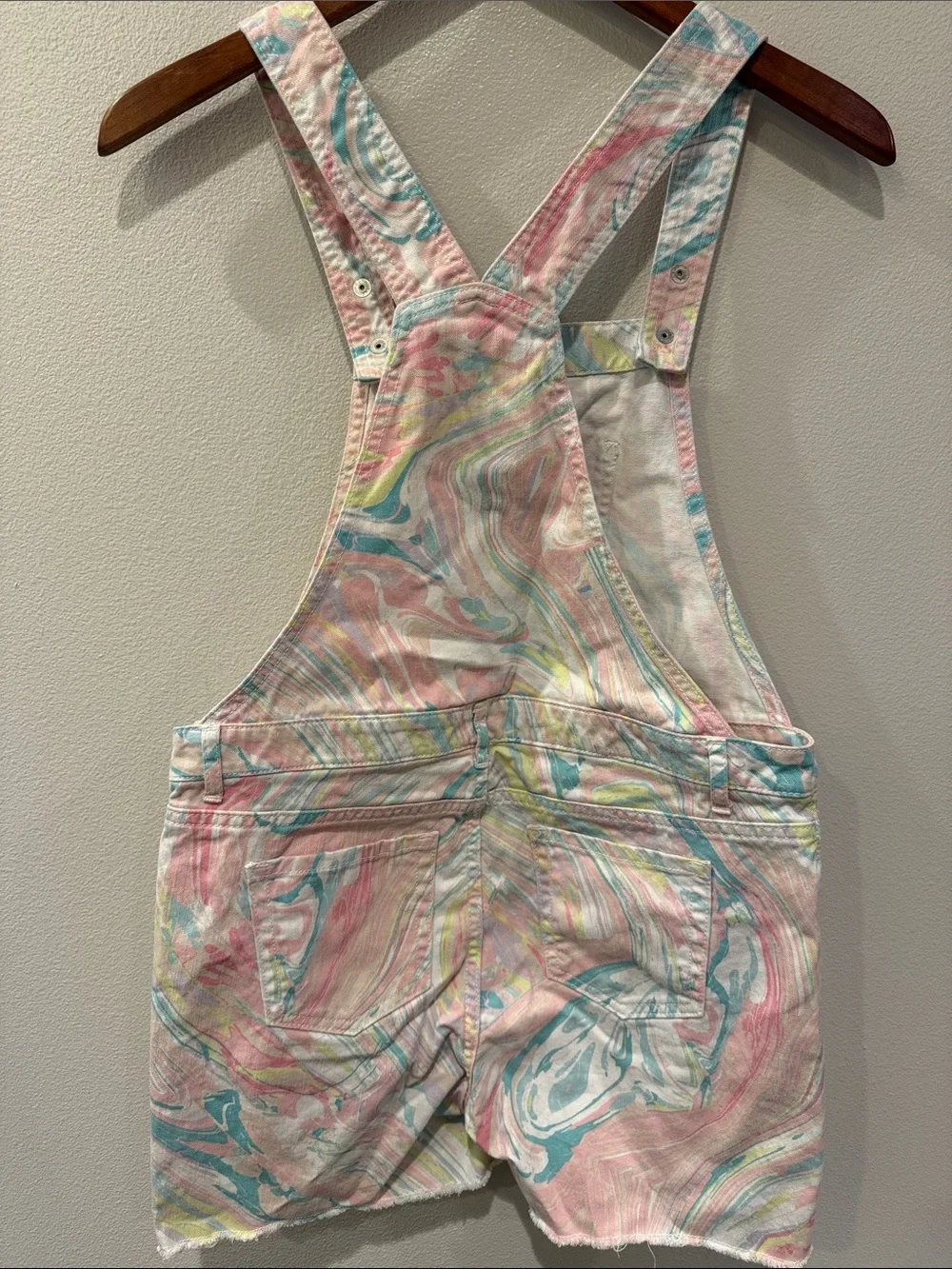 The Children's Place Pastel Marble-Print Short Overalls